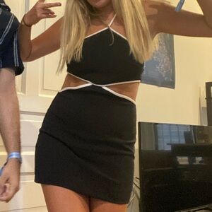 Black and White Cutout Dress